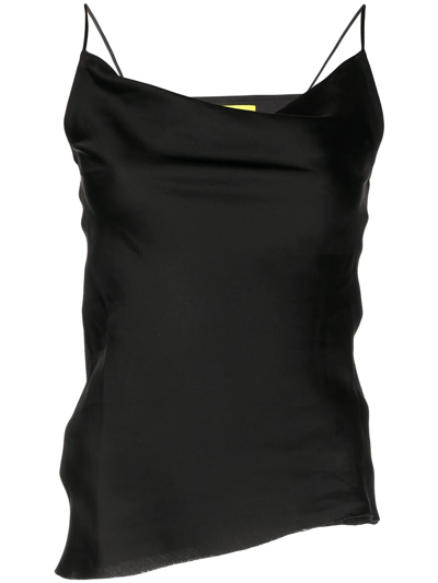 Marques' Almeida Draped Slip Tank Top In Schwarz