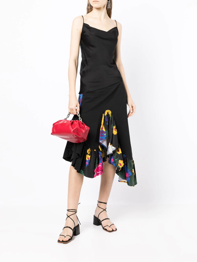 Marques' Almeida Draped Slip Tank Top In Schwarz
