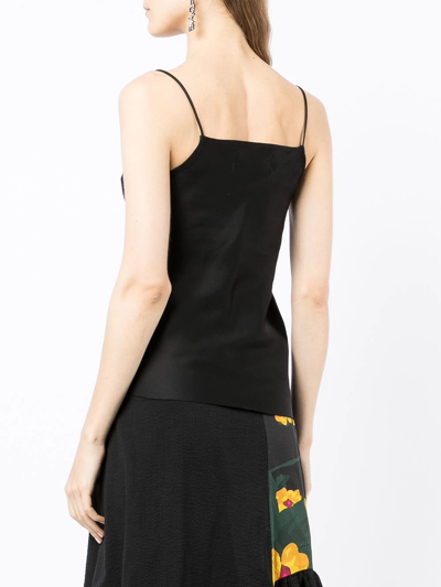 Marques' Almeida Draped Slip Tank Top In Schwarz