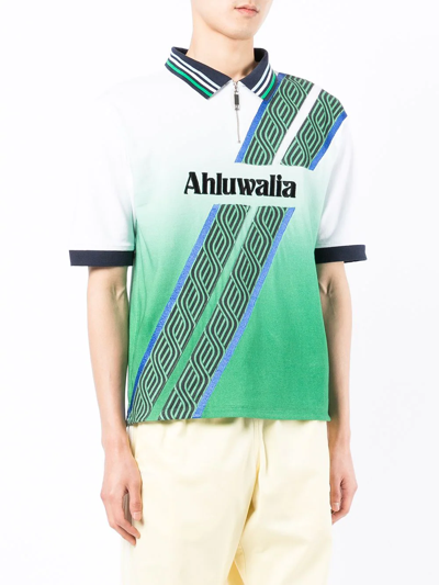 Shop Ahluwalia Football Organic Cotton Polo Shirt In Green