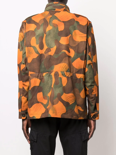 Shop Woolrich Camouflage-print Jacket In Orange