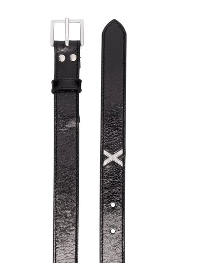 Shop Martine Rose Cross-logo Belt In Black