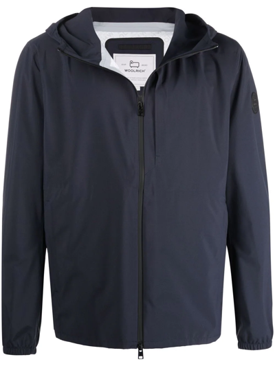 Shop Woolrich Zipped Hooded Jacket In Blau