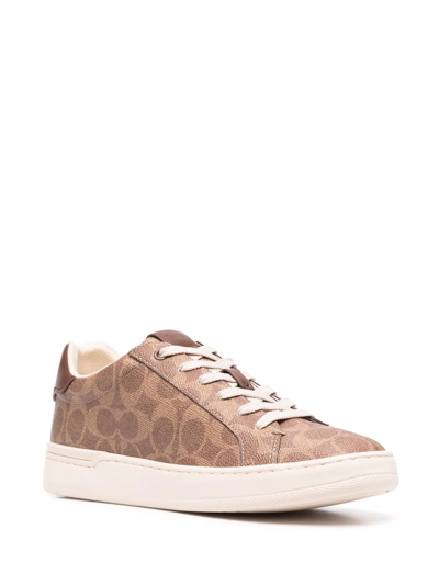 Coach High Line Sneaker In Signature Canvas In Brown