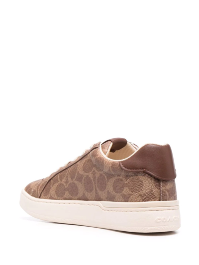 Coach High Line Sneaker In Signature Canvas In Brown