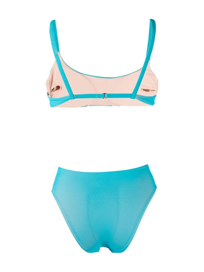 Shop Fisico Mesh High-waisted Bikini In Blue