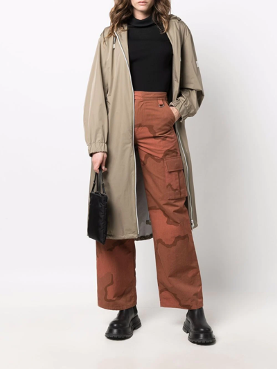 Yves Salomon Belted-waist Parka Coat In Neutrals