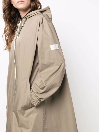 Yves Salomon Belted-waist Parka Coat In Neutrals