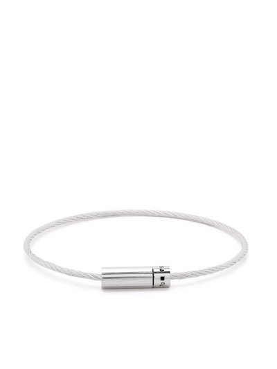 Shop Le Gramme 7g Engraved Cable Bracelet In Silver