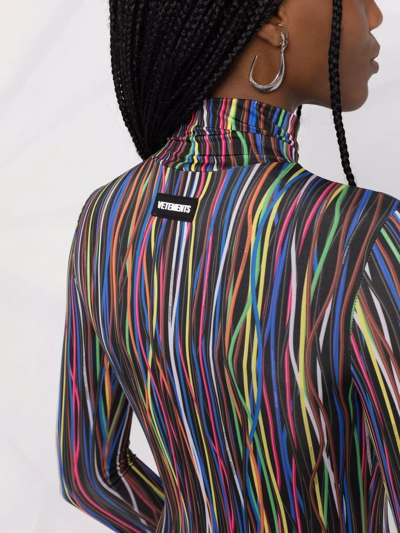 Shop Vetements Wire Print Fitted Mini-dress In Schwarz