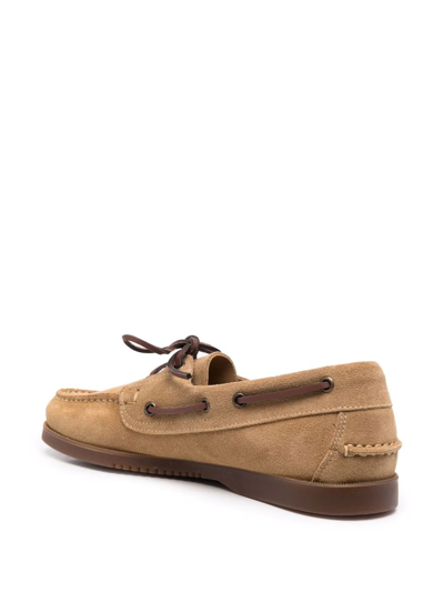 Shop Paraboot Lace-up Boat Shoes In Braun