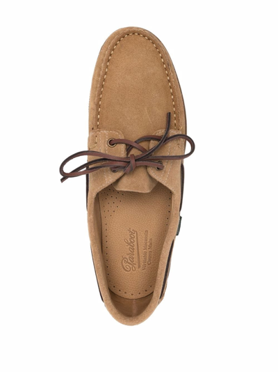 Shop Paraboot Lace-up Boat Shoes In Braun