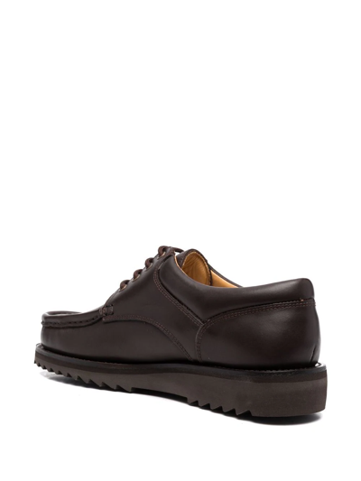 Shop Paraboot Lace-up Detail Boat Shoes In Braun