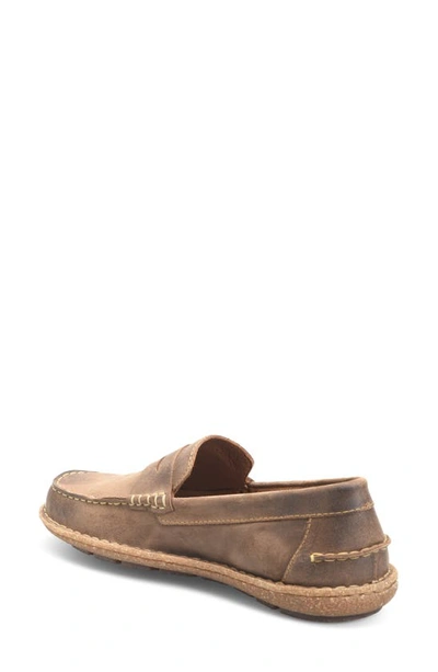 Shop Born Negril Penny Loafer In Taupe Distressed Leather