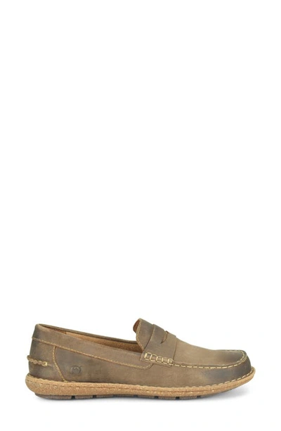 Shop Born Negril Penny Loafer In Taupe Distressed Leather
