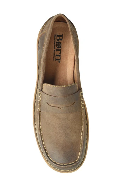 Shop Born Negril Penny Loafer In Taupe Distressed Leather