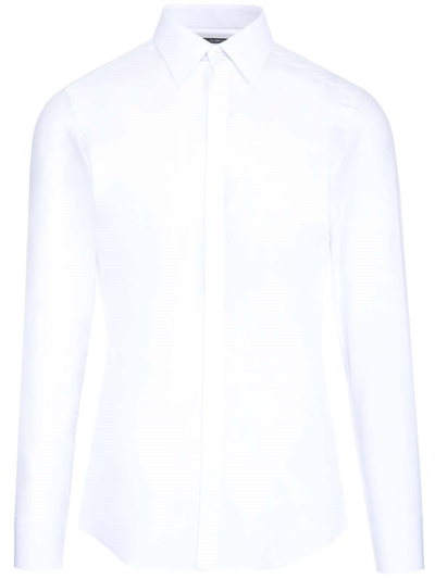Shop Dolce & Gabbana Long Sleeved Buttoned Shirt In White