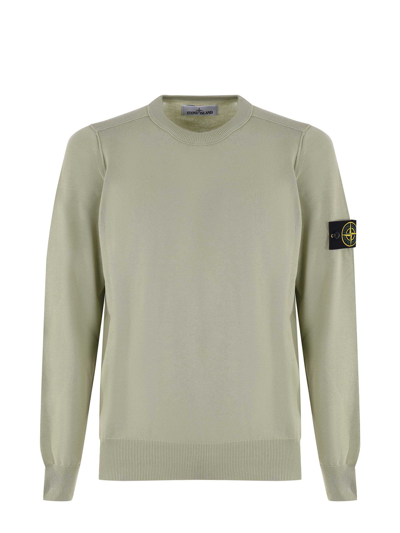 Shop Stone Island Logo Patch Knitted Jumper In Green