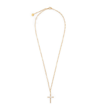 Shop Shay Yellow Gold And Diamond Mini Cross Necklace