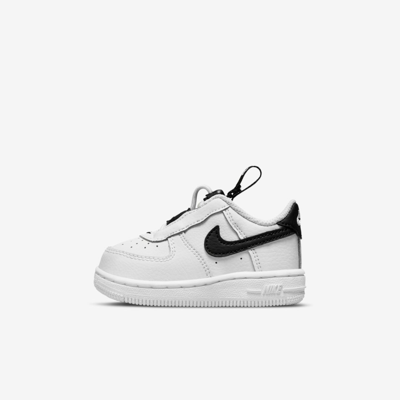 Shop Nike Force 1 Toggle Baby/toddler Shoes In White,black