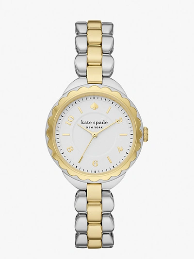 Shop Kate Spade Morningside Two-tone Stainless Steel Watch In Gold/silver