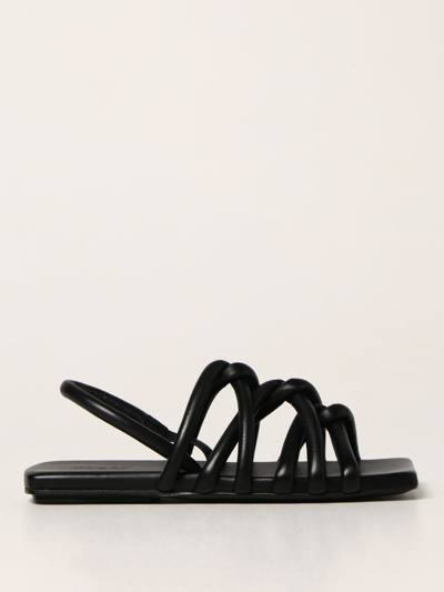Shop Marsèll Tavola Calfskin Sandals In Black