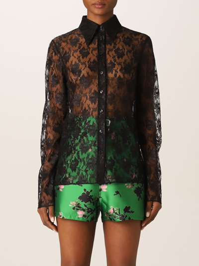 Shop Philosophy Di Lorenzo Serafini Shirt With Floral Embroidery In 黑色