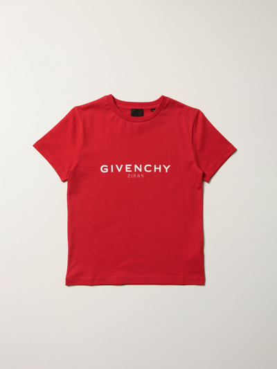 Shop Givenchy Cotton T-shirt With Logo In Red