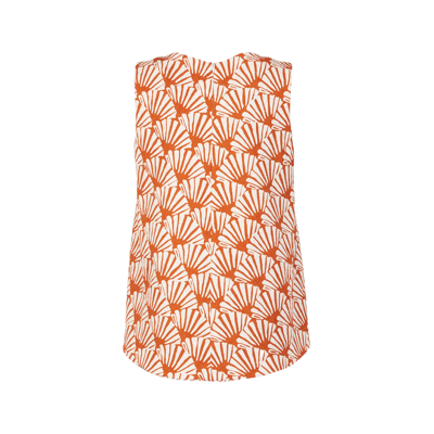 La Doublej La Scala Ventaglio-print Cotton-blend Top In Ventaglio