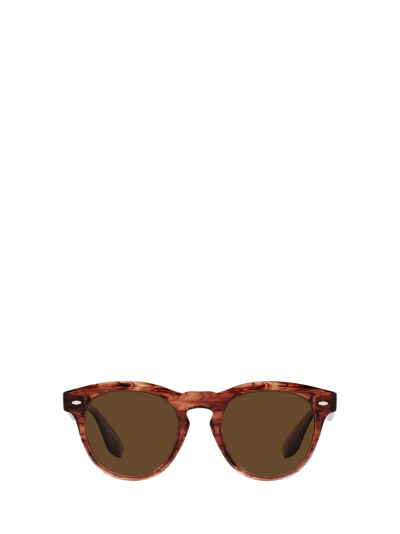 Shop Oliver Peoples Sunglasses In Dark Amber Tortoise