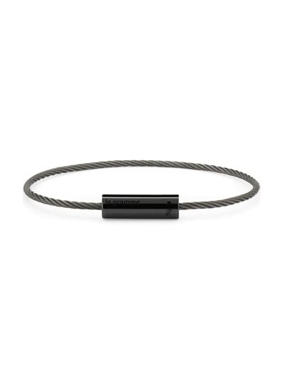 Shop Le Gramme Men's 5g Polished Ceramic Cable Bracelet In Black