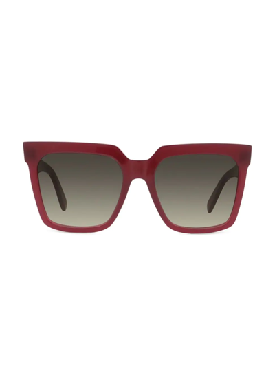 Shop Celine Women's 55mm Oversized Square Sunglasses In Shiny Bordeaux