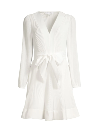 Shop Milly Women's Liv Pleated Belted Minidress In White