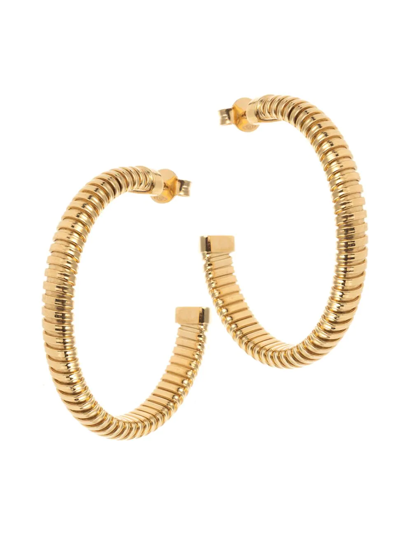 Shop Alberto Milani Women's Bagutta 18k Yellow Gold Tubogas Hoop Earrings