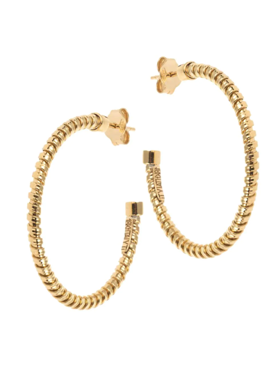 Shop Alberto Milani Women's Bagutta Medium 18k Yellow Gold Hoop Earrings