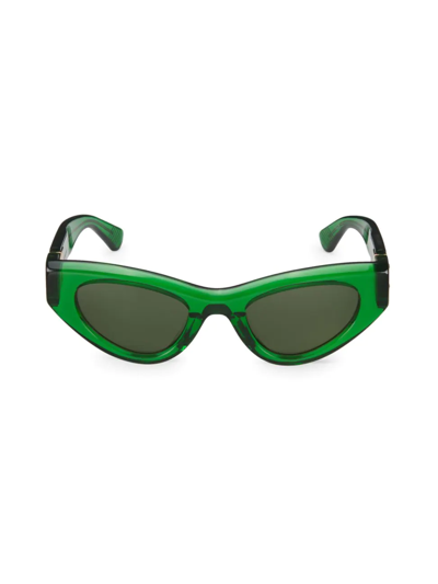 Shop Bottega Veneta Women's Unapologetic 49mm Cat Eye Sunglasses In Green