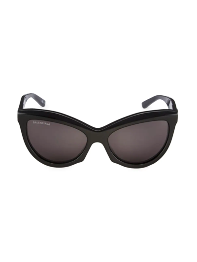Shop Balenciaga Women's Power 57mm Cat-eye Sunglasses In Black