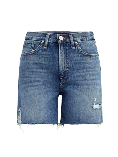 Shop Hudson Women's Devon High-rise Distressed Jean Shorts In Love Theme