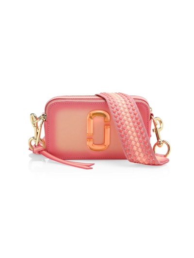 The Snapshot Gradient Leather Camer Bag In Fluoro Peach Multi