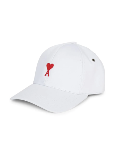 Shop Ami Alexandre Mattiussi Logo Embroidered Baseball Cap In White