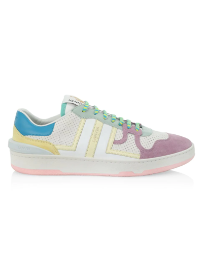 Shop Lanvin Clay Leather & Textile Sneakers In White Yellow