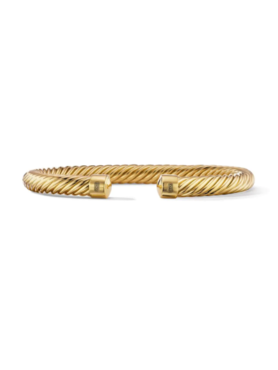 Shop David Yurman Cablespira Cuff Bracelet In 18k Yellow Gold