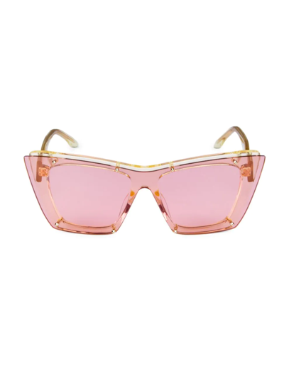 Shop Alexander Mcqueen Women's Studs 99mm Cat-eye Sunglasses In Yellow Pink
