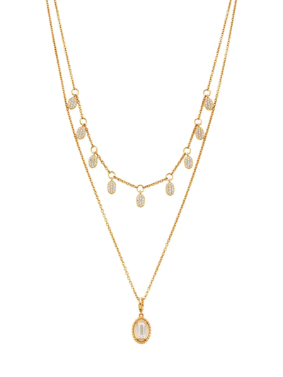 Shop Adriana Orsini Women's Veritas 18k-gold-plated & Cubic Zirconia Double-strand Necklace