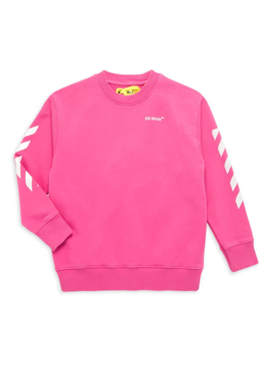 Shop Off-white Little Girl's & Girl's Rubber Arrow Crewneck Sweatshirt In Pink