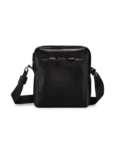 Shop Longchamp Men's Baxi Leather Crossbody Bag In Black