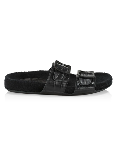 Shop Definery Women's The Loop Double Sandals In Black Terry