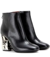 ACNE STUDIOS Ora Palm Embellished Leather Ankle Boots