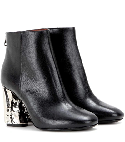 Shop Acne Studios Ora Palm Embellished Leather Ankle Boots
