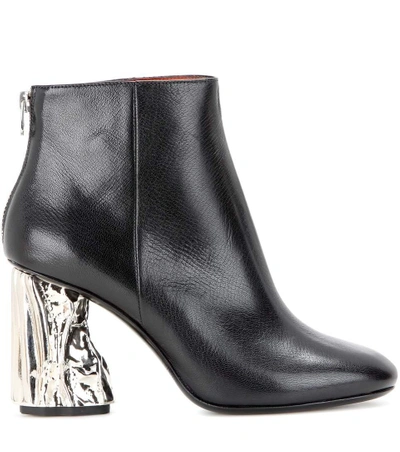 Shop Acne Studios Ora Palm Embellished Leather Ankle Boots